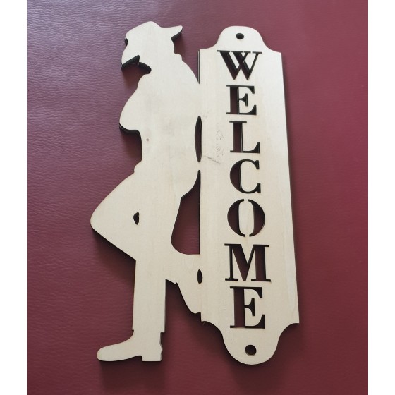 Türschild Welcome Western Art