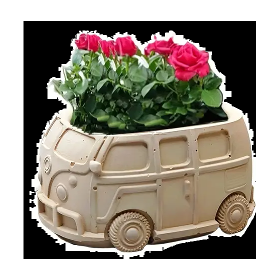 Van Bus Blumentopf Handmade aus Giesskeramik