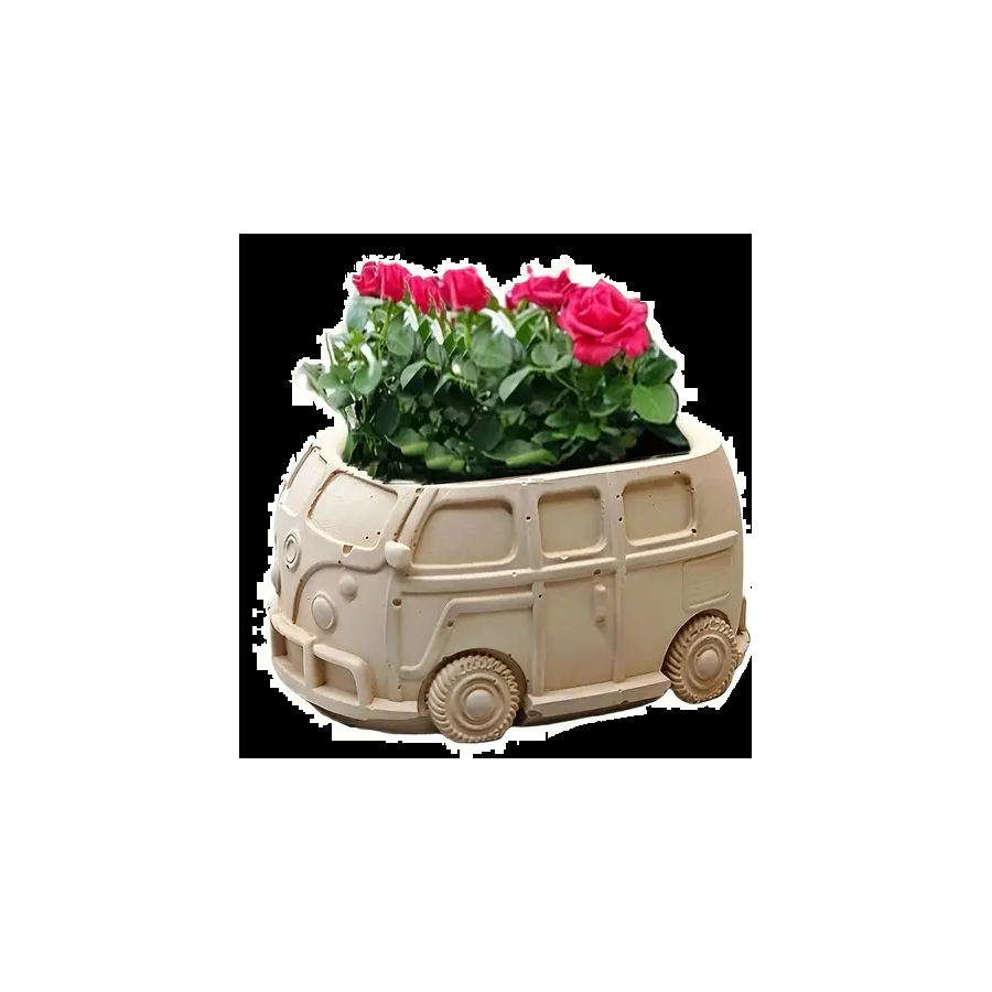 Van Bus Blumentopf Handmade aus Giesskeramik