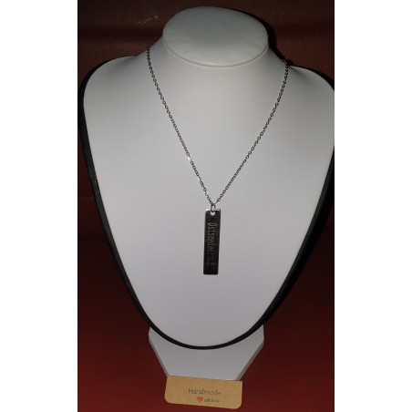 Edelstahl Anhänger, Rechteck, 40 x 9 mm, Motiv: Ostseedeern, silberfarben