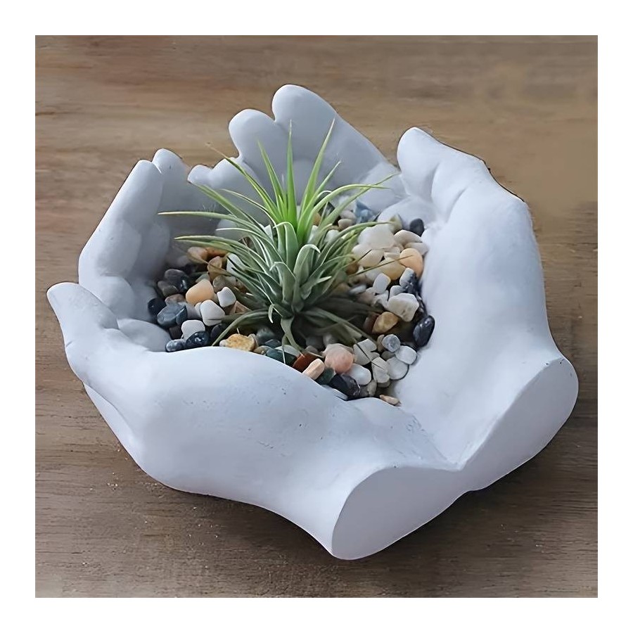 Zweihand-Betonblumentopf In Handform
