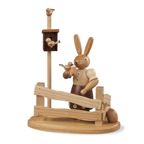 Hasenfrau am Gartenzaun natur, klein, 14cm
