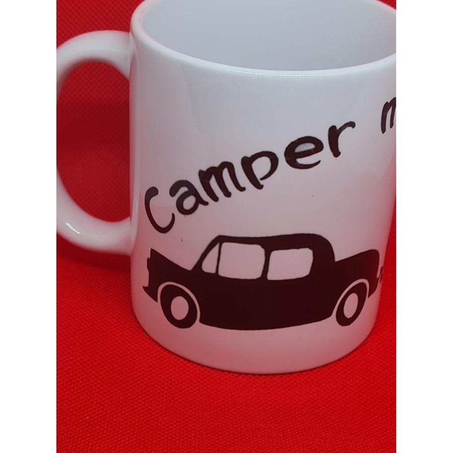 Keramiktasse mit Aufdruck "Camper mit Herz