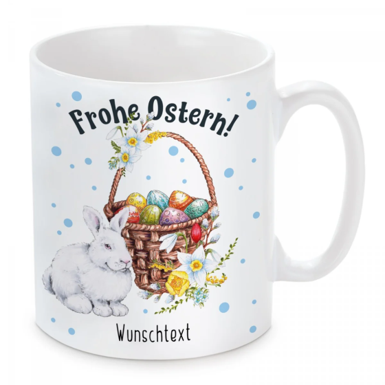 Keramiktasse mit Aufdruck "Frohe Ostern"