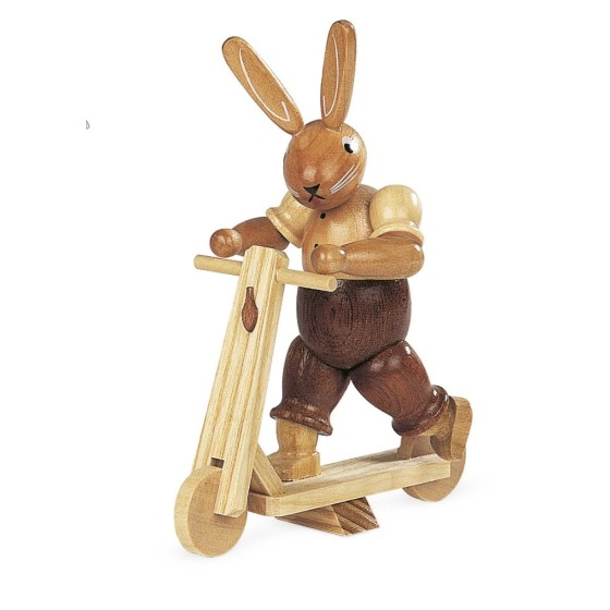 Hase auf Roller natur, klein, 11cm