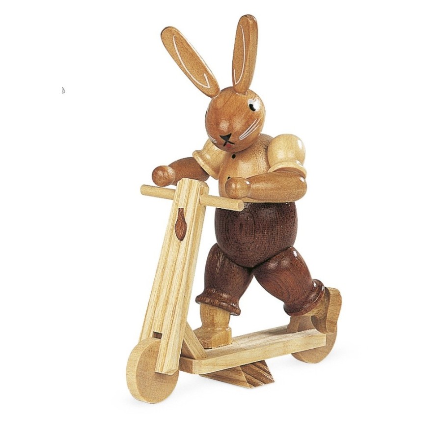 Hase auf Roller natur, klein, 11cm Hase auf Roller natur, klein, 11cm