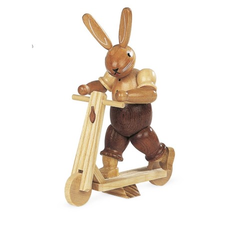 Hase auf Roller natur, klein, 11cm