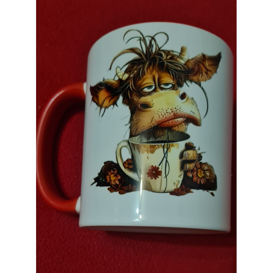 Keramiktasse mit Aufdruck "Kaffee KUH"