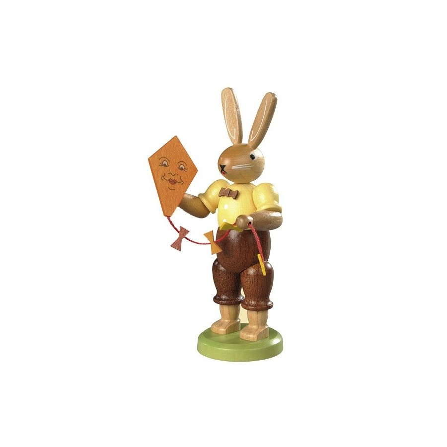 Hase mit Drachen farbig lasiert, klein, 11cm Hase mit Drachen farbig lasiert, klein, 11cm