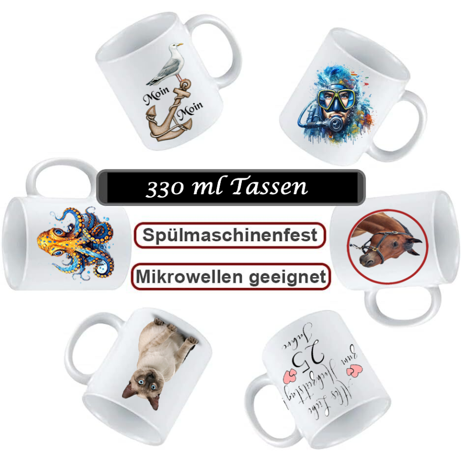 Keramiktasse mit Aufdruck "Frohe Ostern"
