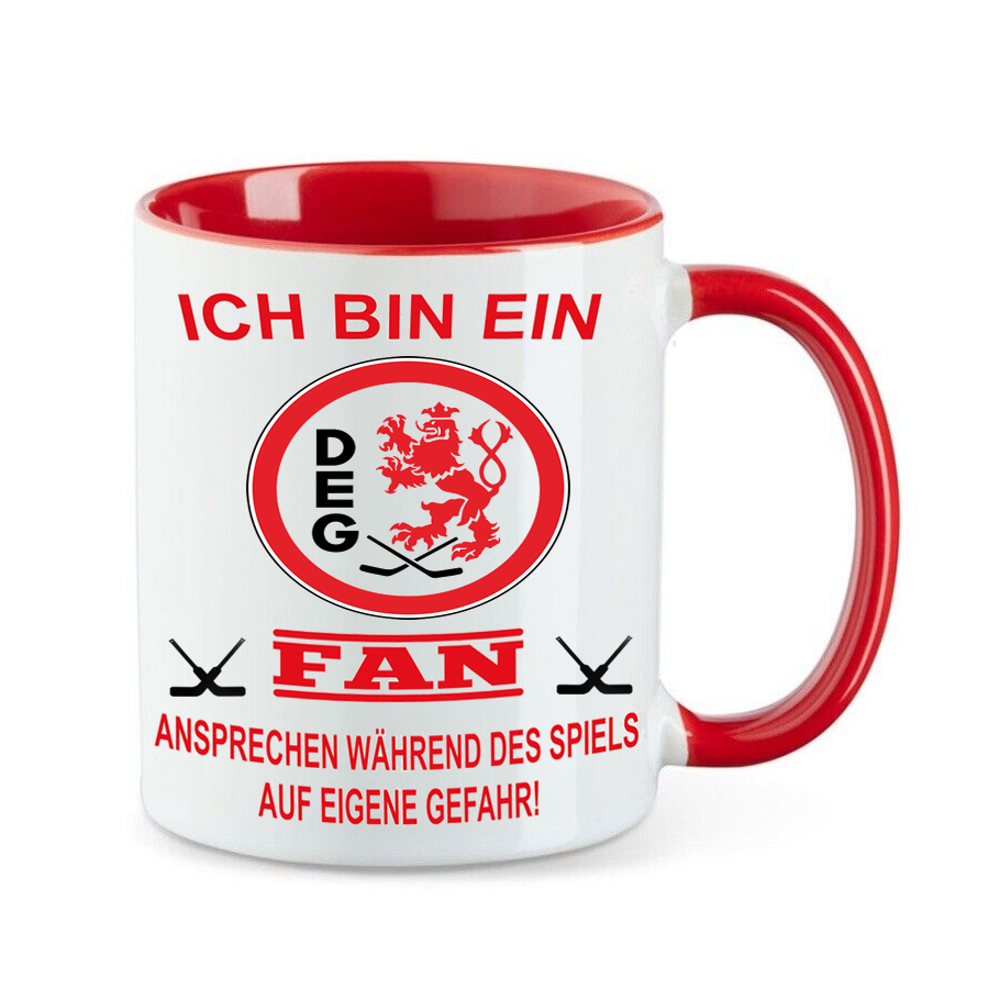 Keramiktasse mit Aufdruck "DEG Fan" Keramiktasse mit Aufdruck "DEG Fan"