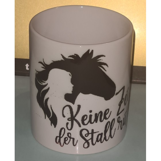 Keramiktasse mit Aufdruck "Pferd mit Spruch"