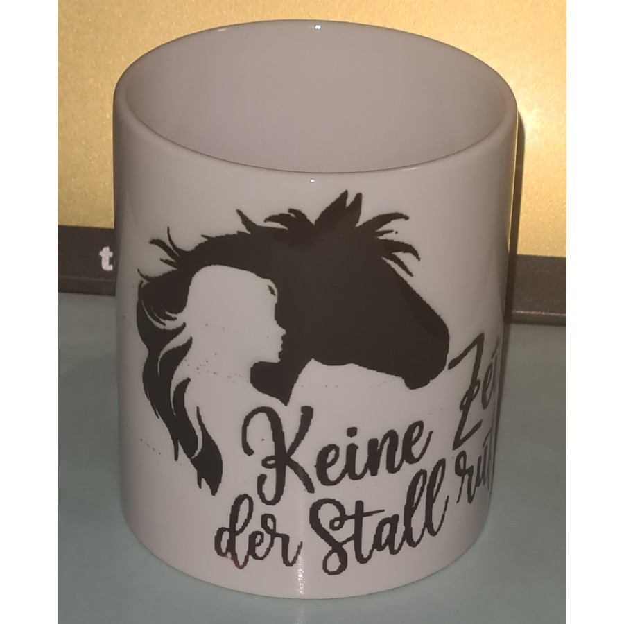 Keramiktasse mit Aufdruck "Pferd mit Spruch" Keramiktasse mit Aufdruck "Pferd mit Spruch"