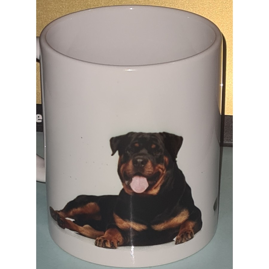 Keramiktasse mit Aufdruck "Rottweiler"