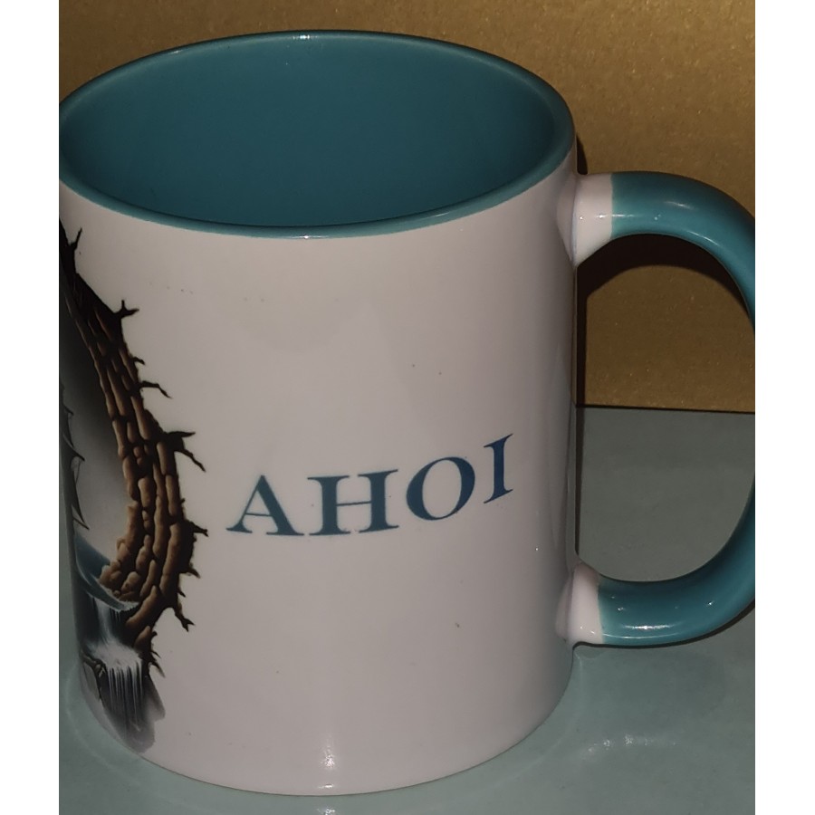 Keramiktasse mit Aufdruck "PiratenSegelschiff"