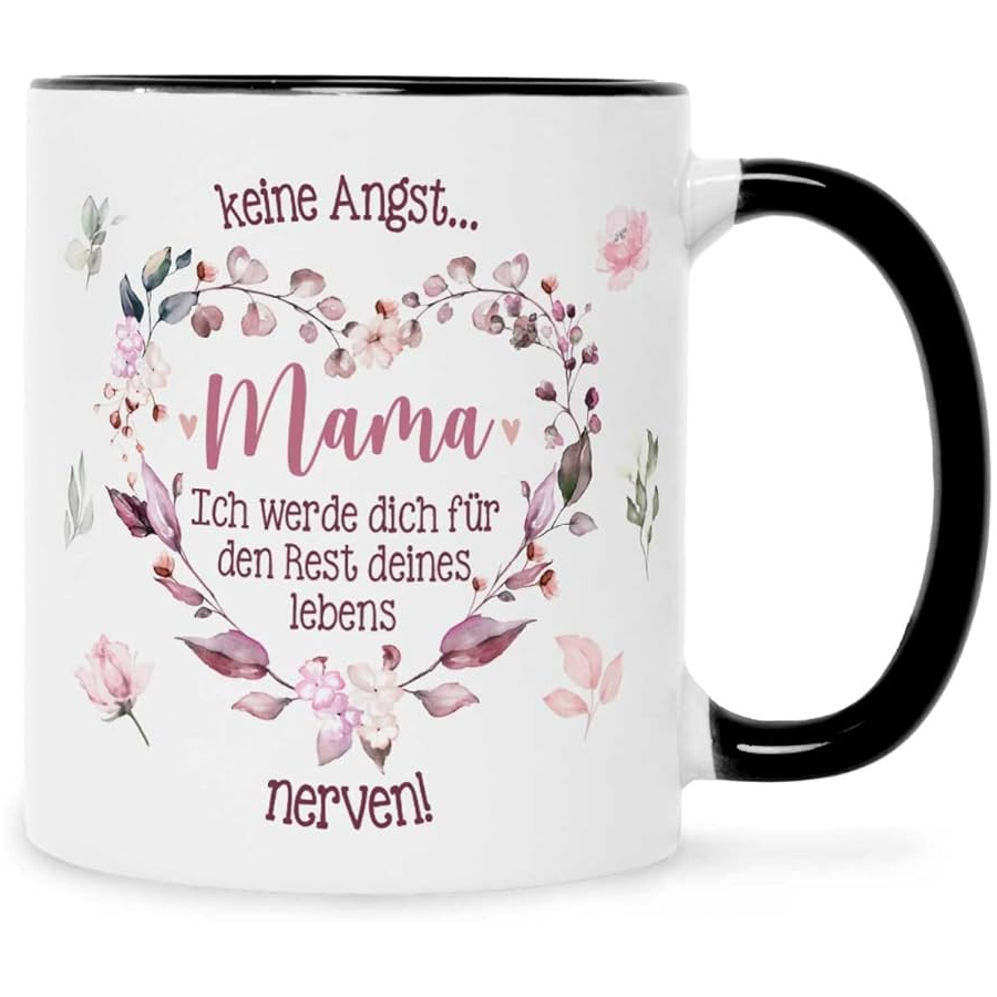 Weiße Keramik Tasse - Keine Angst Mama - Schönes Geschenk