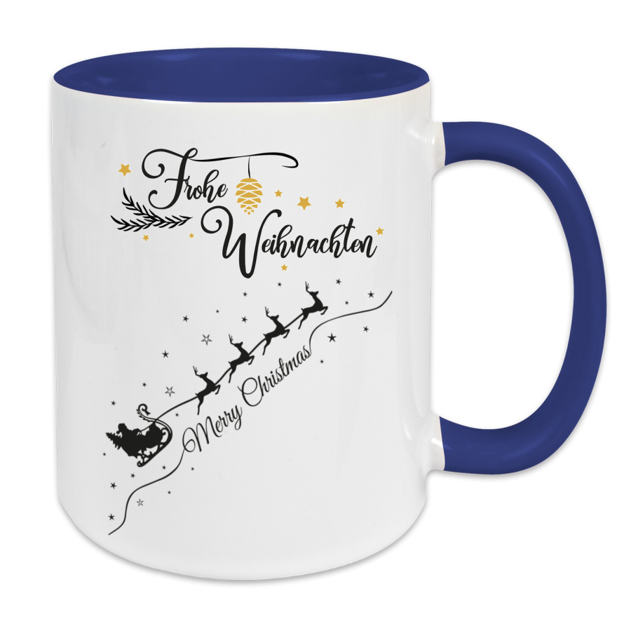 Weiße Keramik Tasse - Weinachten"1"