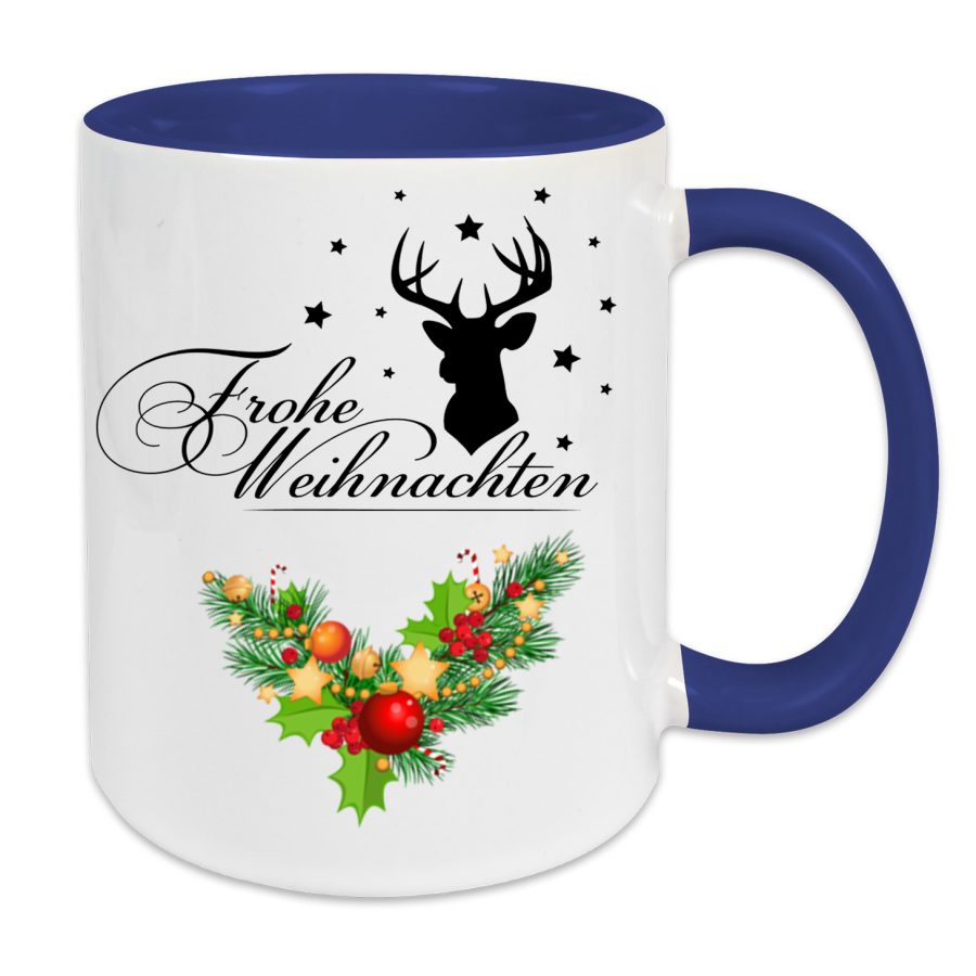 Weiße Keramik Tasse - Weinachten"1"