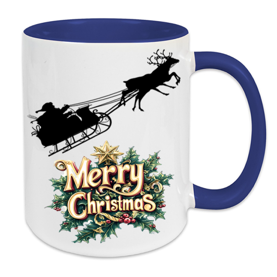Weiße Keramik Tasse - Weinachten"1"