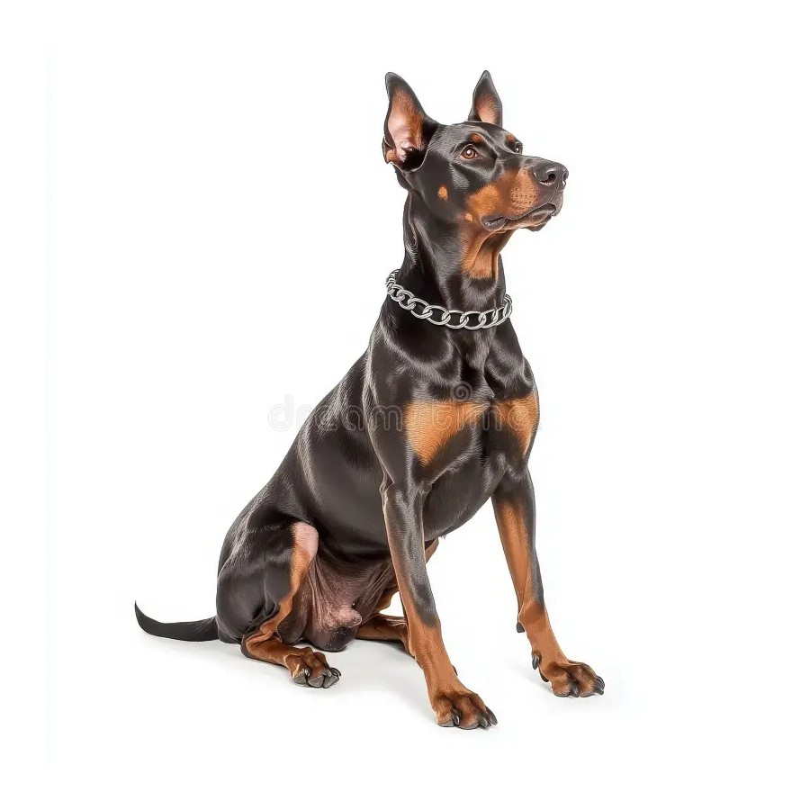 Keramiktasse mit Aufdruck "Dobermann sitzend" Keramiktasse mit Aufdruck "Dobermann sitzend"