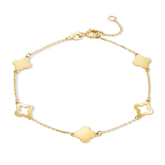 Armband mit Kleeblättern Gold 333/000