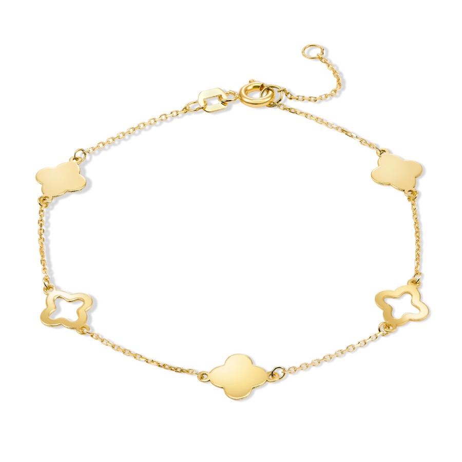 Armband mit Kleeblättern Gold 333/000