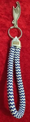 Schlüsselanhänger Segeltau Flaschenöffner Hai, 63 x 18,5 mm, versilbert