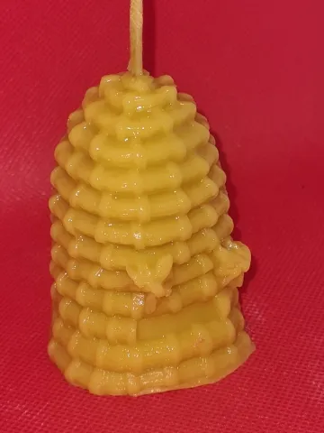 Bienenkorb, dick - Bienenwachskerze