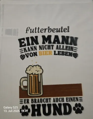 Leerbeutel mit Zugband - 41 x 28 cm mit Aufdruck inkl. 1 kleiner Beutel 12,7 x 17,78 cm