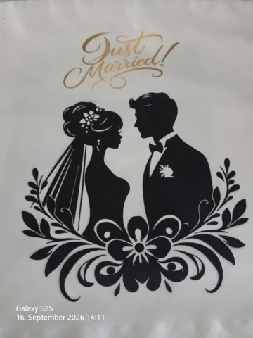 Just Married Kissenbezug 40 x 40 cm – Hochzeitsmotiv im Sublimationsdruck