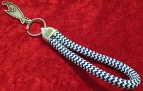 Schlüsselanhänger Segeltau Flaschenöffner Hai, 63 x 18,5 mm, versilbert