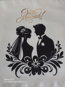 Just Married Kissenbezug 40 x 40 cm – Hochzeitsmotiv im Sublimationsdruck